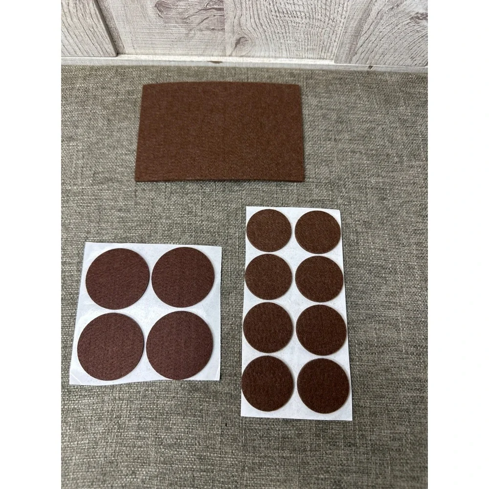 Yuakwood Felt Furniture Pads Assorted Sizes & Shapes Brown Self-Adhesive 2 Pk